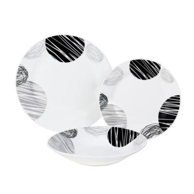 Service 18 pieces lea noir & gris forme aile
