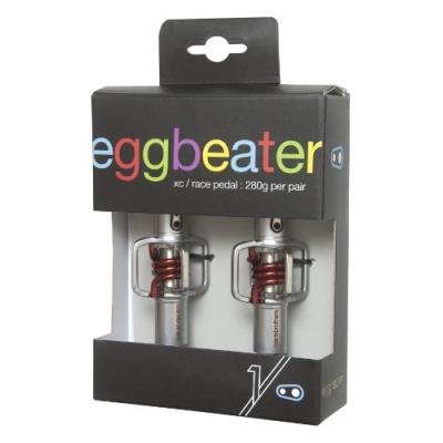 Crankbrothers egg beater 1 pédale argent ressort rouge