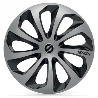 Sparco 4 enjoliveurs 14 pouces sicilia argent et noir