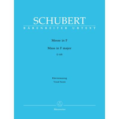 Partitions classique BARENREITER SCHUBERT F. - MESSE EN FA MAJEUR D 105 - CHANT, PIANO Choeur et ensemble vocal