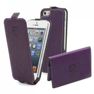 Etui à rabat cremieux slim violet et porte-cartes