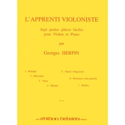Partitions classique EDITION DELRIEU HERPIN GEORGES - L'APPRENTI VIOLONISTE Violon