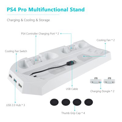 Generic Support vertical de refroidissement PS4 Pro 2 chargeurs de  contrôleur et 2 ventilateurs à prix pas cher