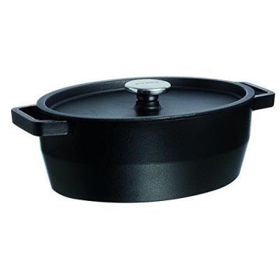 Pyrex 4937249 Cocotte Ovale 29 Cm/3,8L Slow Cook Fonte D'Acier Gris 38,5 X 27,5 X 15 Cm