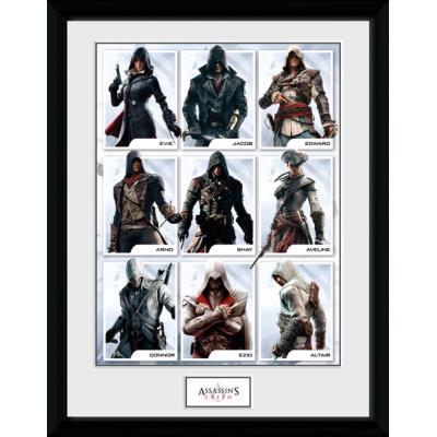 Photographie encadree Assassins Creed Compilation de Personnages 30x40cm