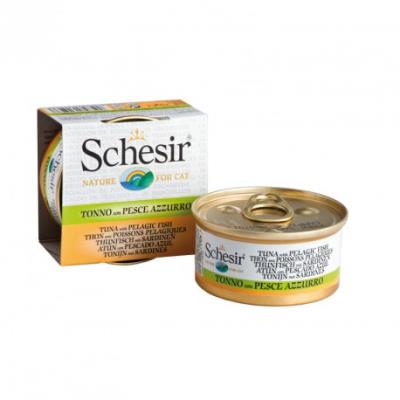 Schesir chat - thon et poissons pélagiques avec bouillon - 70 g