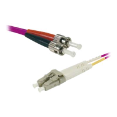 Jarretière optique duplex multimode OM3 50/125 LC-UPC/ST-UPC violet - 1 m