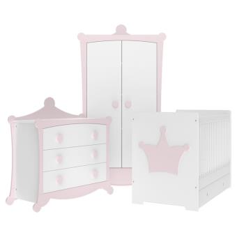 Chambre Bebe Jurassien Couronne Rose Poudre Et Blanche Chambres Enfant Completes Achat Prix Fnac