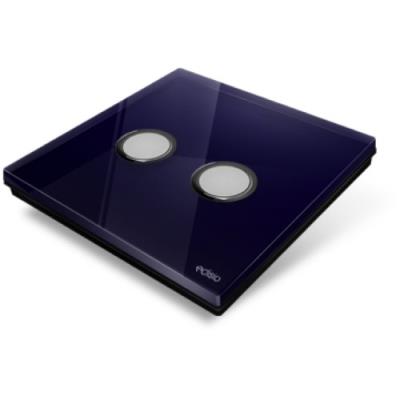Plaque de recouvrement diamond pour base edisio - 2 touches, coloris bleu nuit