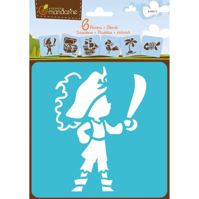 Set 6 Pochoirs : Pirates Avenue Mandarine