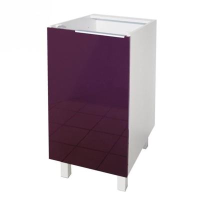 Caisson Porte Bas 40 Cm Aubergine Haute Brillance
