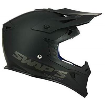 SWAP'S Casque Moto Cross Blur S818 Noir Mat - Homologué ECE R22-05