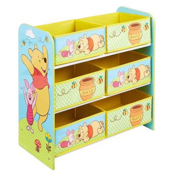 Meuble De Rangement Enfant Avec 6 Bacs Multicolore Motif Winnie L