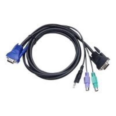 Longshine LCS-KC4-3 - toetsenbord- / video- / muis- / USB-kabel - 3 m