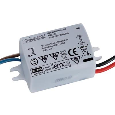 Alimentation led pour 1 à 3 led de 1w - source de courant 350ma velleman let31