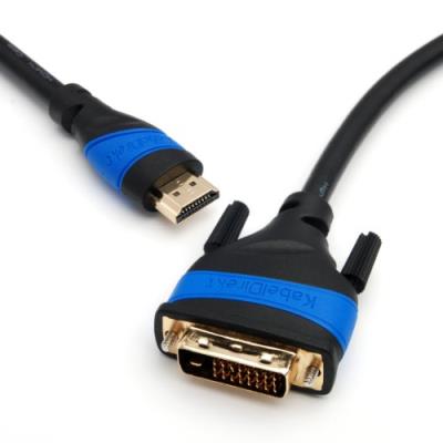 Kabeldirekt 1m câble adaptateur dvi 24+1 à hdmi ( full hd 1080p highspeed avec ethernet) - top series