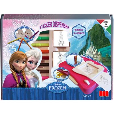 Disney - La Reine des Neiges - Set Créatif - Machine à Sticker - Distributeur et Tampons