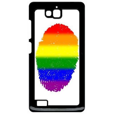 Coque huawei honor 3c et 3c 4g empreinte digitale drapeau gay pride