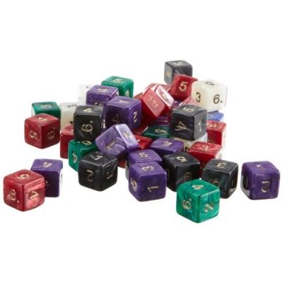 6-SIDED, PEARL, DICE, 50ER BAG