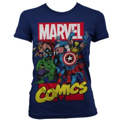 MARVEL - T-Shirt Comics Heroe GIRL - Navy (M)