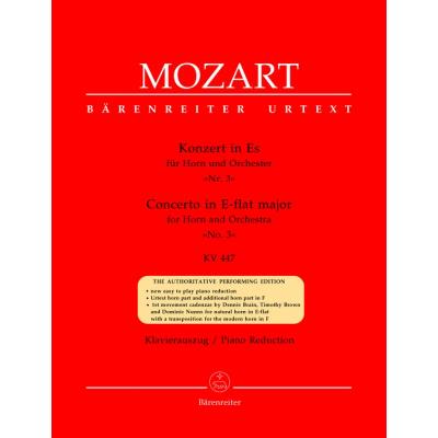 Partitions classique BARENREITER MOZART W.A. - CONCERTO N°3 EN MIB MAJEUR KV 447 POUR COR ET ORCHESTRE - COR, PIANO Cor