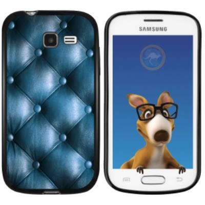 Coque Souple en gel noir pour Galaxy Trend Lite avec impression Motifs effet capitonné bleu