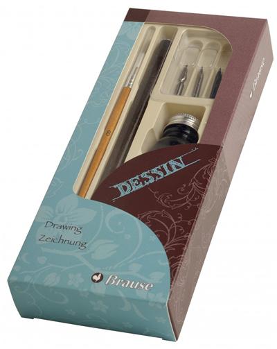 BRAUSE  145b Set D'&eacute;criture Avec Stylo Plume Dessin