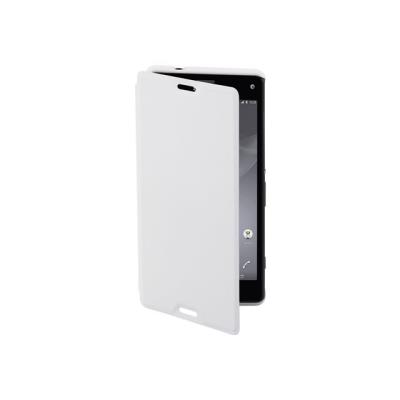 Muvit MFX Easy Folio Case - Flip cover voor mobiele telefoon - polycarbonaat, polyurethaan leer - wit - voor Sony XPERIA Z3 Compact