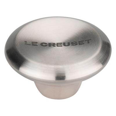 Le creuset 94034470000001 accessoire couvercle bouton métal signature rd 18/20/22 - ov 23/25/27 acier inoxydable 4,7 x 4,7 x 3 cm