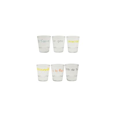 VERRE A SHOT - Je t'aime, un peu, beaucoup... (set de 6)