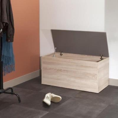 Sit banc a chaussures 89 cm - décor chene naturel et taupe