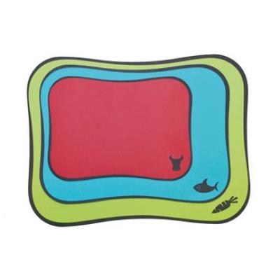 Moha moderne haushaltwaren ag 41510 43 x 33/37 x 27/28 x 20 cm-flex souple et couleurs lot de 3 planches à découper vert/bleu/rouge