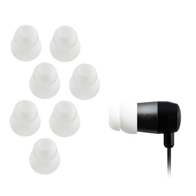 Xcessor Dual Flange Écouteurs Coniques de Remplacement En Silicone 4 Paires. MOYENNE. Blanc
