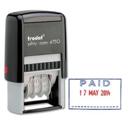 Trodat datumstempel printy dater 4750l bezahlt, blau rot 51 4753