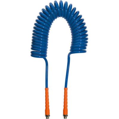 Tuyau flexible spiralé PU avec raccord vissable, Dimensions : 12,0 x 8,0 mm, Raccord G 3/8 pouces, Ø de spirale extérieure 80 mm, Long. : 6,0 m