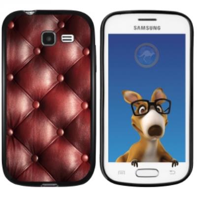 Coque Souple en gel noir pour Galaxy Trend Lite avec impression Motifs effet capitonné bordeau