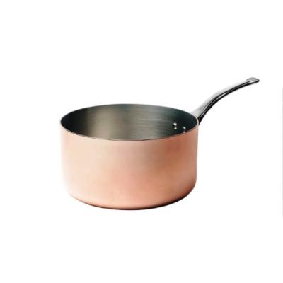 DE BUYER, DEPUIS 1830-INOCUIVRE-6406.20- CASSEROLE CUIVRE-INOX EP. 2MM Q. INOX- DIAMÈTRE : 20