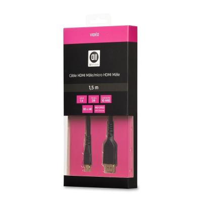 Câble HDMI mâle/micro HDMI mâle 1,5m D2 Diffusion
