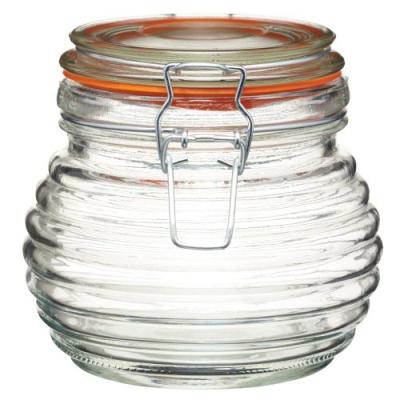 KITCHEN CRAFT HOME MADE POT À MIEL EN FORME DE RUCHE AVEC JOINT SILICONE VERRE 650 ML