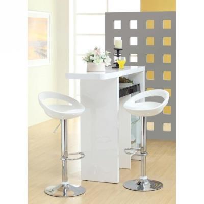MOON Lot de 2 tabourets de bar blancs