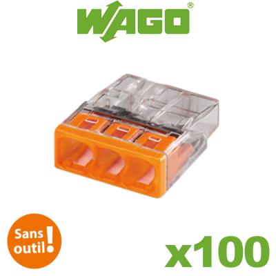 Wago - 100 bornes connexion auto 3 entrées s2273