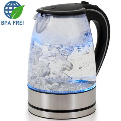 Bouilloire électrique transparente 2200W Verre Inox LED Design moderne - Cuisine