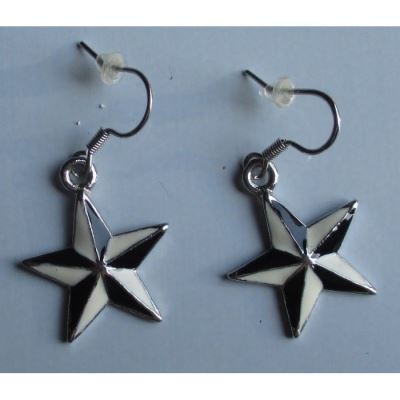 boucle d'oreille etoile rockabilly noir blanc pin up femme