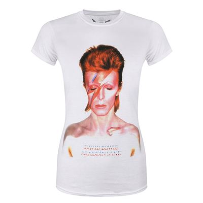David Bowie T-Shirt Aladdin Sane Femme Blanc