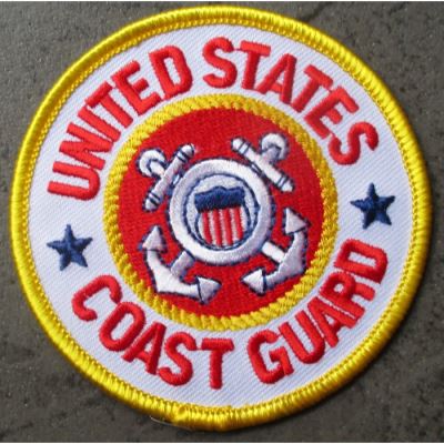 patch rond US coast guard guarde cote 7.5 cm ecusson thermocollant usa drapeau