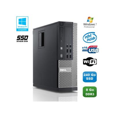 Pc dell optiplex 790 sff intel g840 2.8ghz 8go ddr3 240go ssd wifi win 7 pro