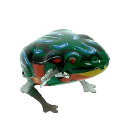 Jouet Dit Ancien Grenouille Mecanique En Tole A Cle Elle Saute