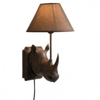 Applique murale animaux Rhino - Marron