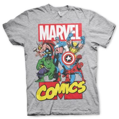 MARVEL - T-Shirt Comics Heroe - Grey (S)