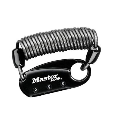 Master lock 1551 mousqueton et antivol à spirale noir